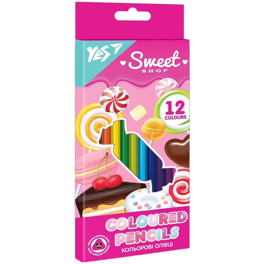 Олівці кольорові Yes Sweet Cream, 12 кольорів (290663) - фото 1