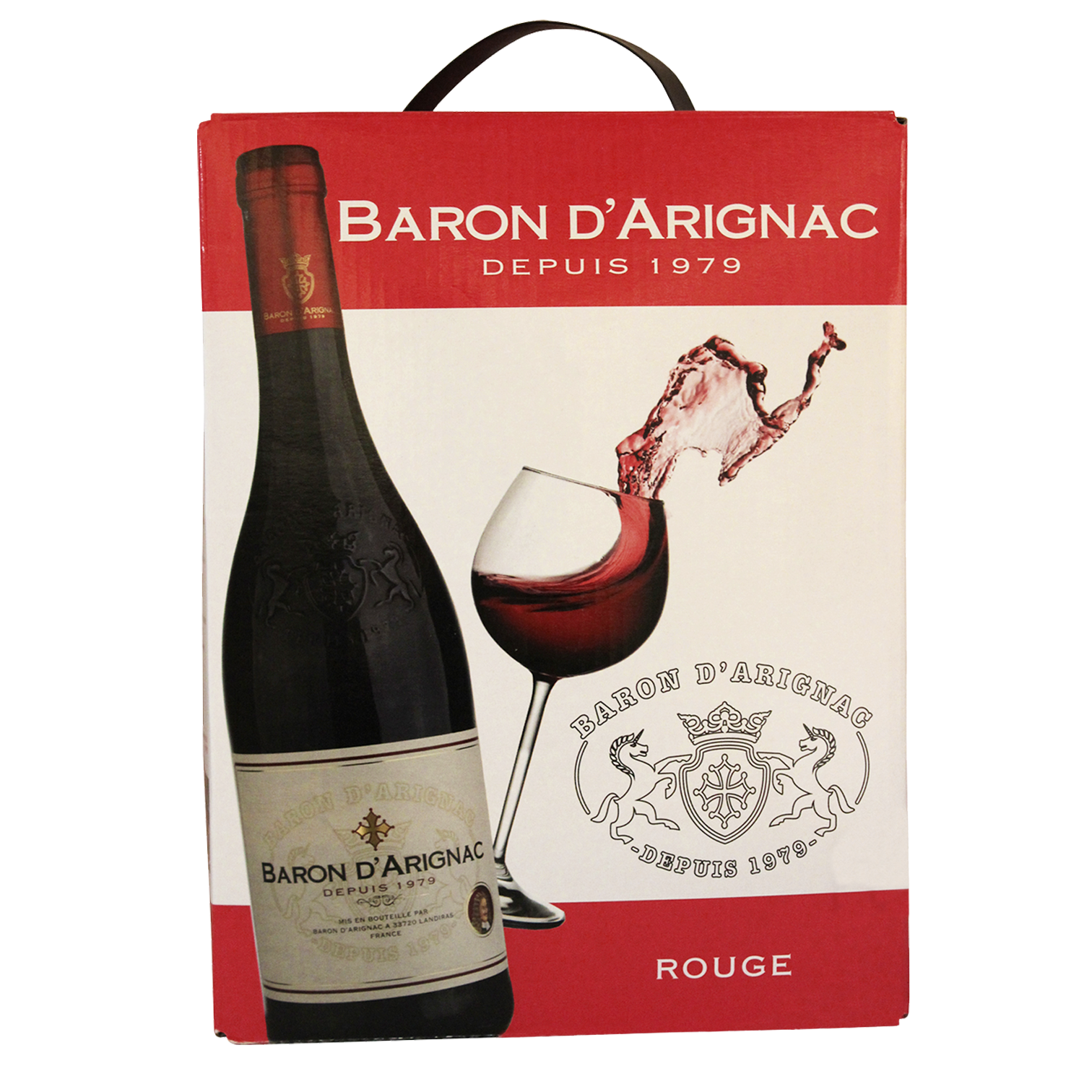 Вино Baron d'Arignac Rouge, красное, полусухое, 12%, 5 л (27288) - фото 1