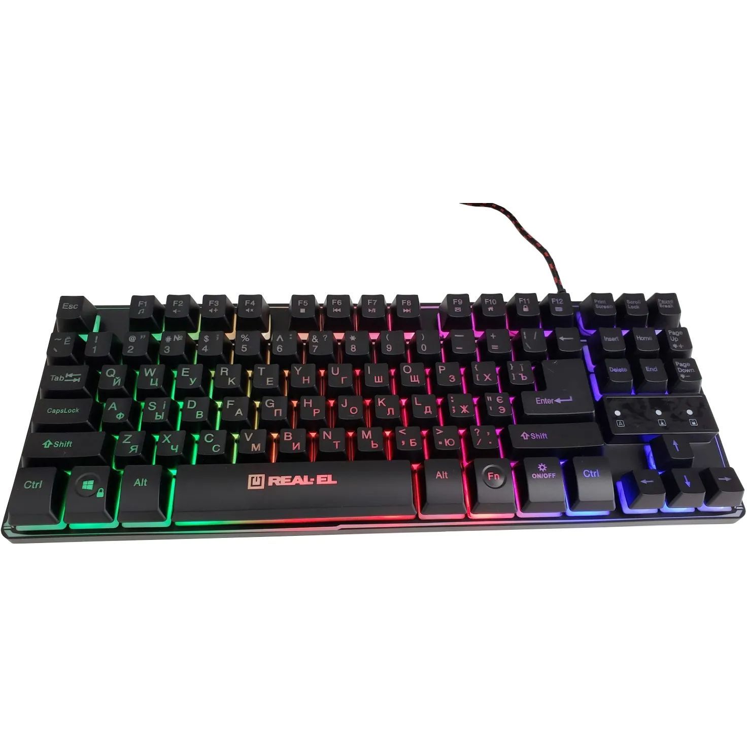 Игровая клавиатура Real-El Gaming 8710 TKL Backlit USB - фото 1