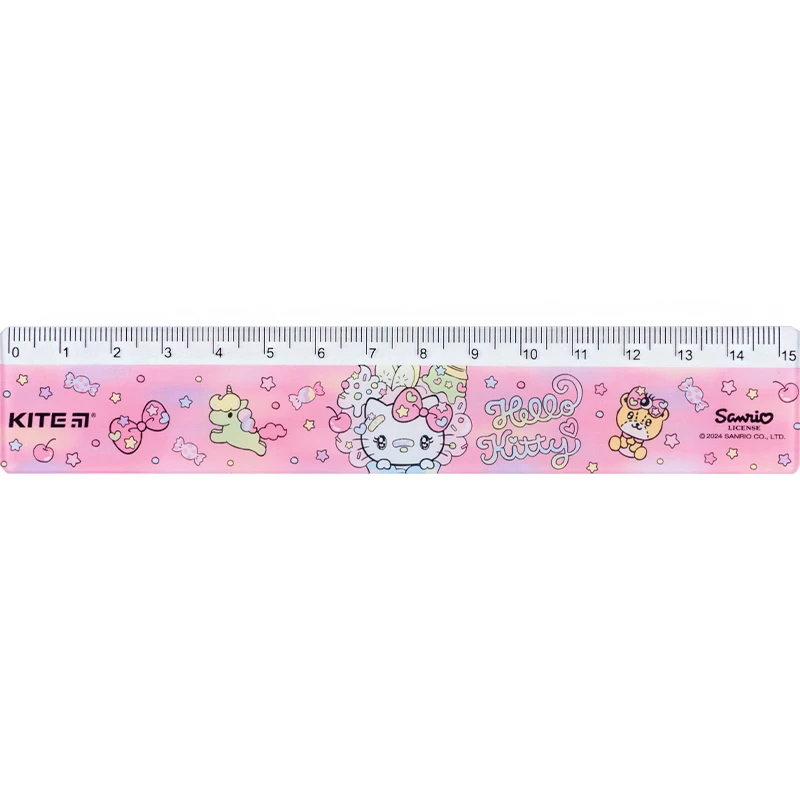 Линейка пластиковая Kite Hello Kitty 15 см (HK24-090-2) - фото 1