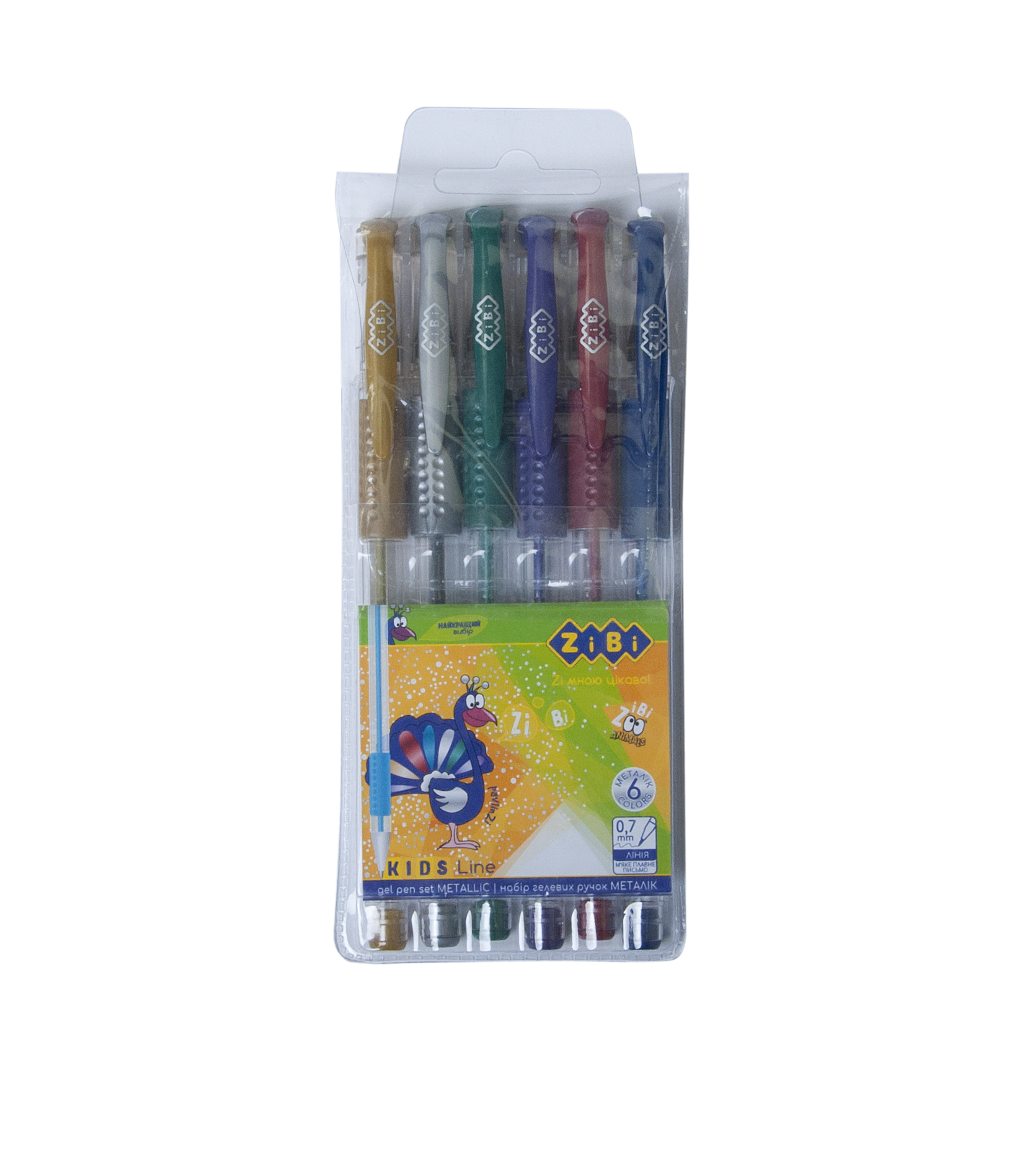 Гелевые ручки ZiBi Metallic, 6 цветов, 6 шт. (ZB.2203-99) - фото 1