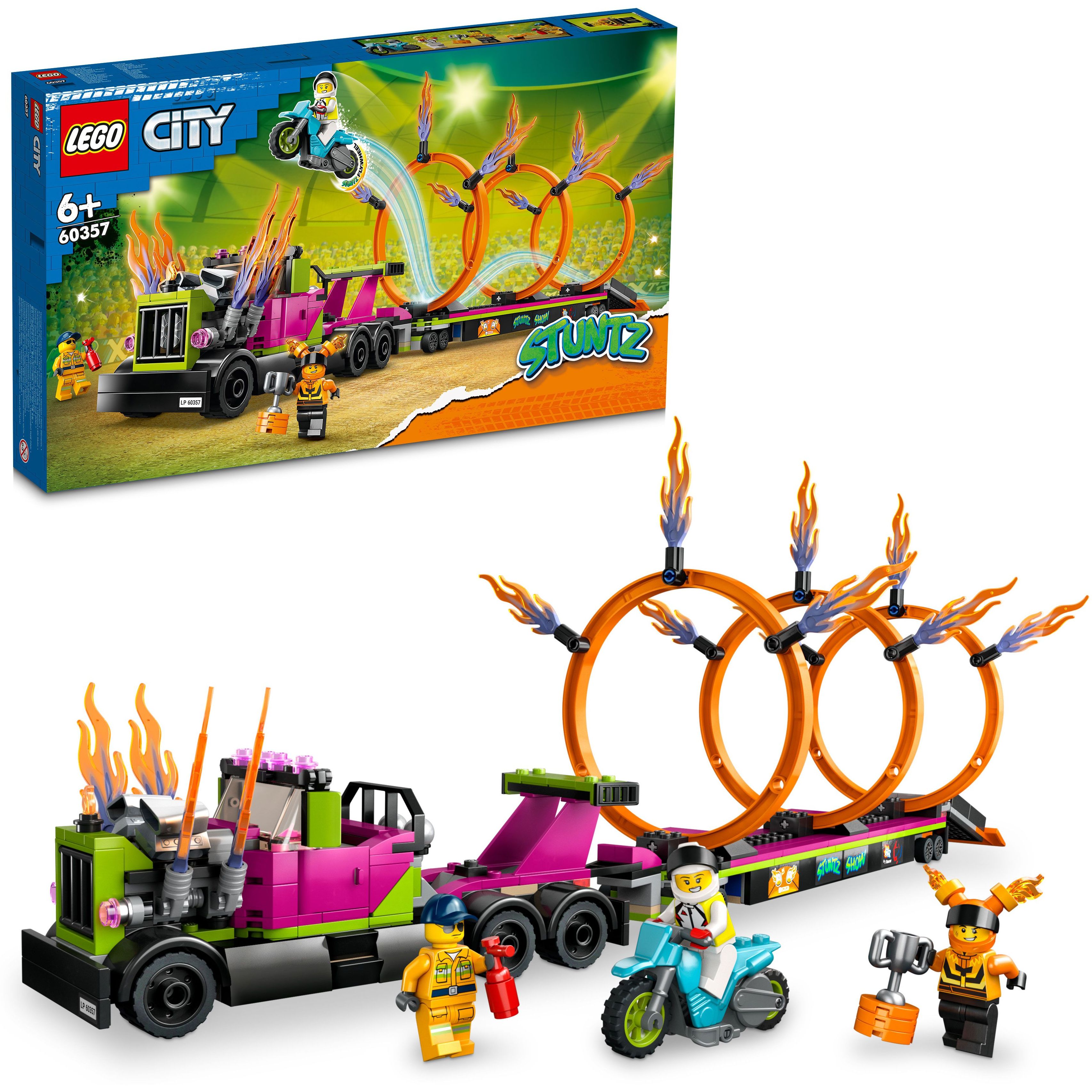 Конструктор LEGO City Завдання із каскадерською вантажівкою та вогняним колом, 479 деталей (60357) - фото 4