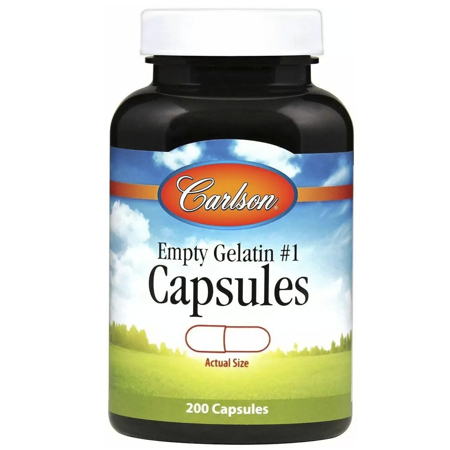 Пустые желатиновые капсулы Carlson Empty Gelatin Capsules #1 Med-SM 200 шт. - фото 1