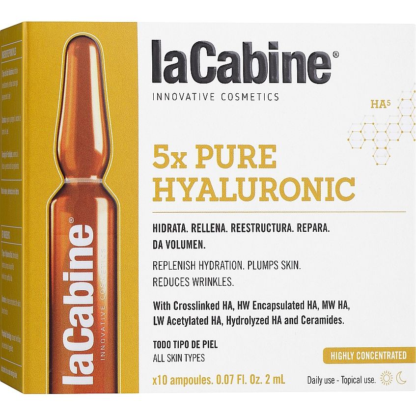 Ампула для лица La Cabine 5xPure Hyaluronic против морщин с гиалуроновой кислотой 2 мл - фото 2