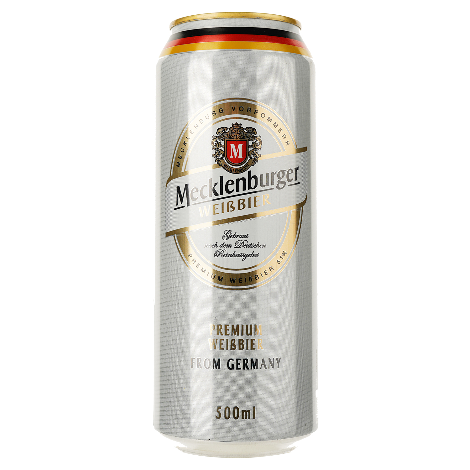 Пиво Mecklenburger Weissbier, светлое, 5.1%, ж/б, 0.5 л - фото 1