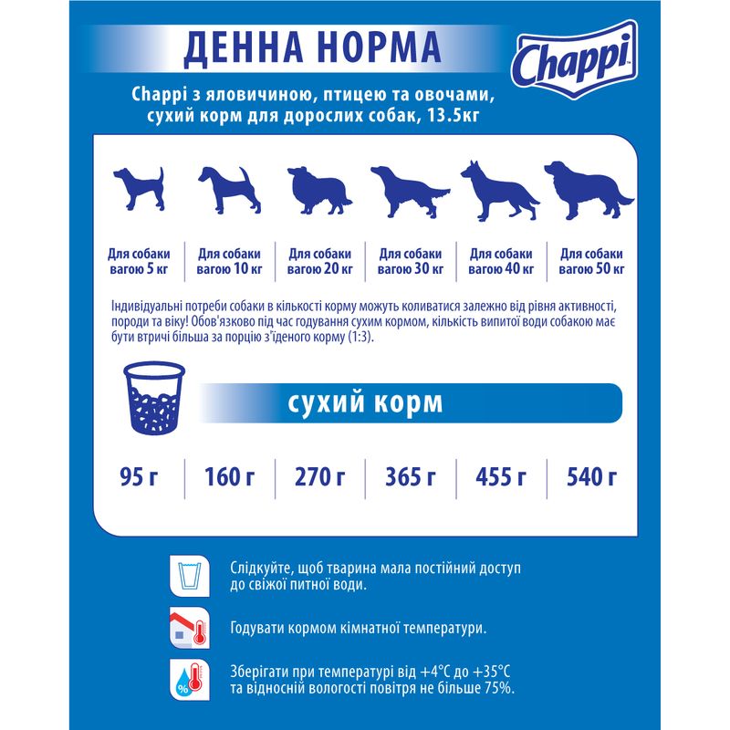 Сухой корм Chappi для взрослых собак с говядиной, птицей и овощами, 13,5 кг - фото 5
