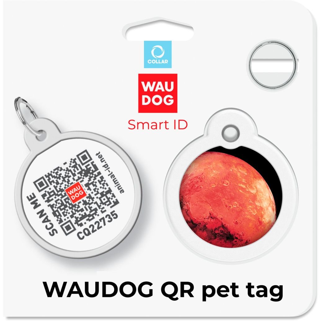 Адресник для собак і котів Waudog Smart ID з QR паспортом Марс 25 мм - фото 5