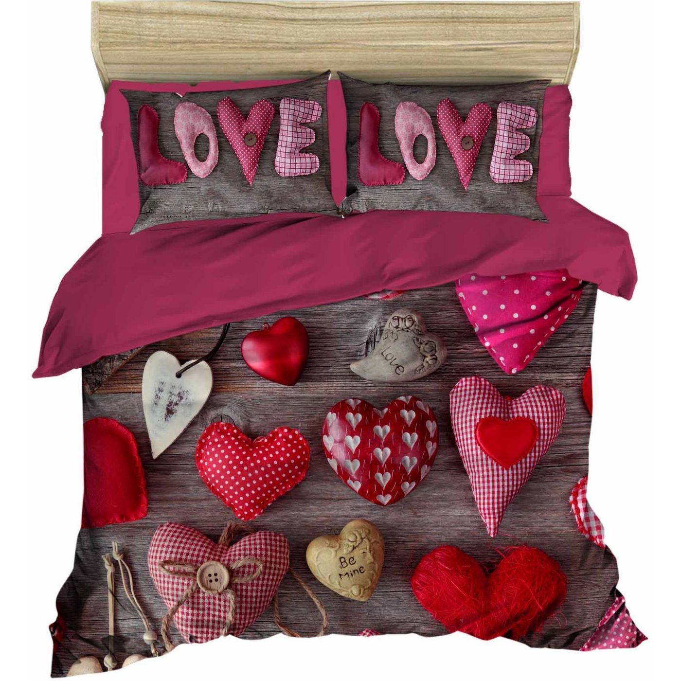 Комплект постельного белья LightHouse LoveLove, ранфорс + 3D, евростандарт (157OZ_2,0) - фото 1