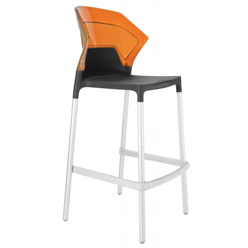 Барний стілець Papatya Ego-S, сірий з помаранчевим (2211019091011) - фото 1