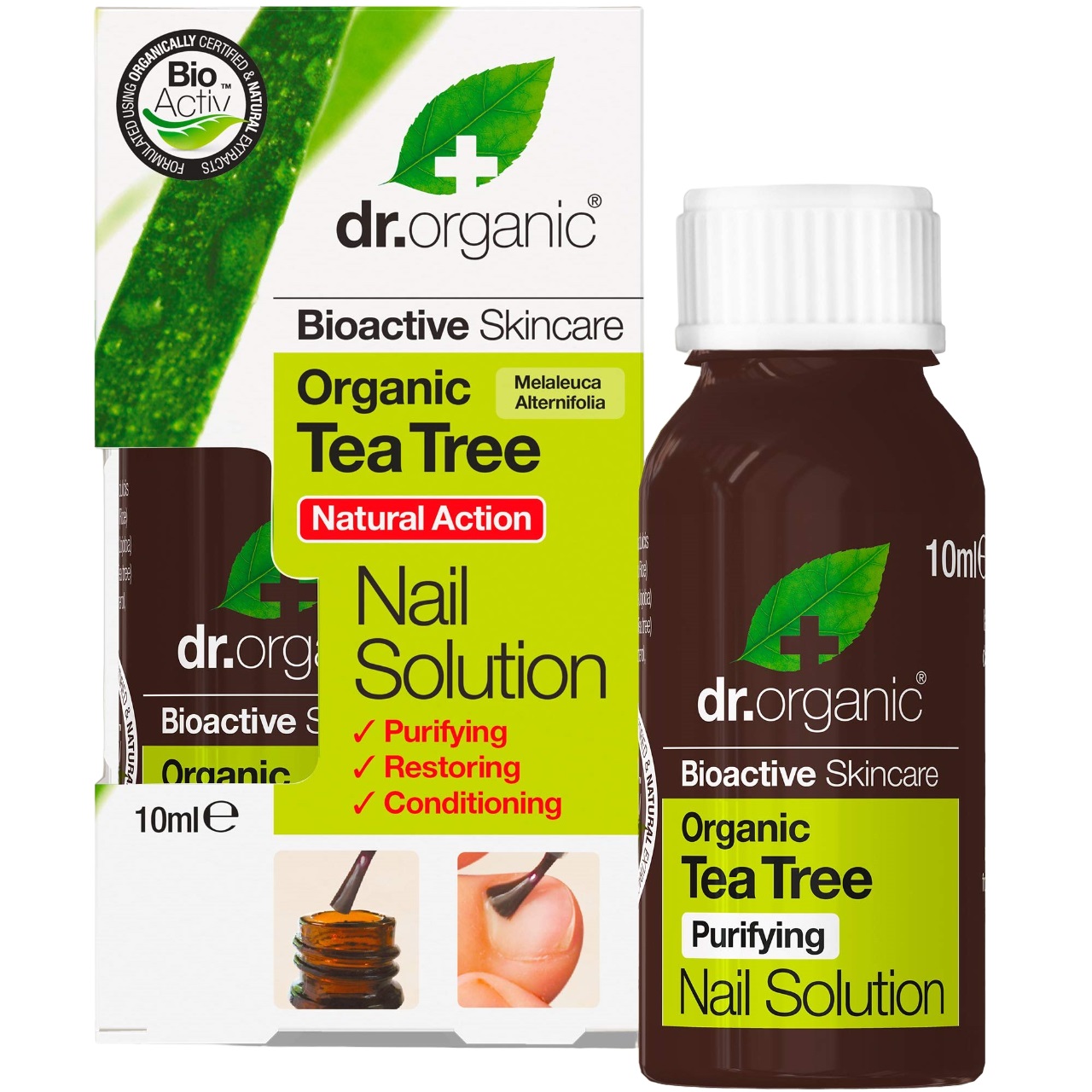 Средство для ногтей Dr. Organic Bioactive Skincare Tea Tree Nail Solution с чайным деревом 10 мл - фото 2