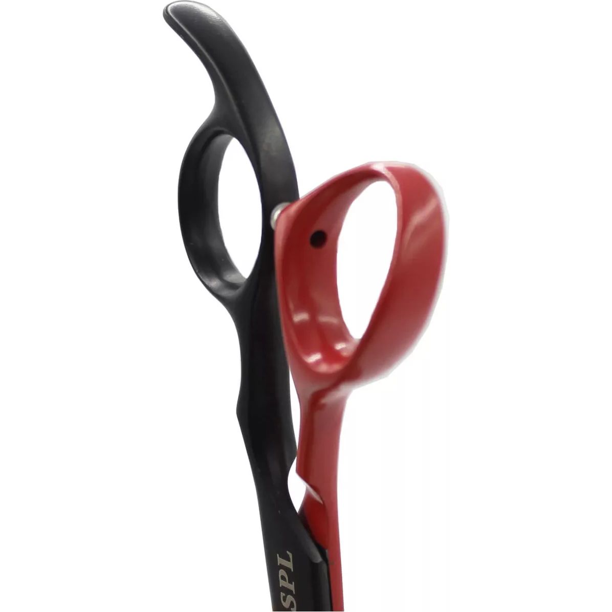 Ножиці перукарські SPL, 6.0 дюймів, чорні з червоним - фото 2