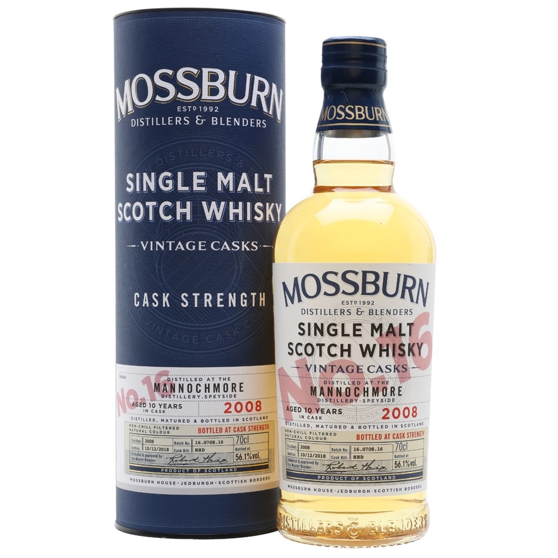 Виски Mossburn Vintage Casks No16 Mannochmores 10 лет, 56,1%, 0,7 л - фото 1