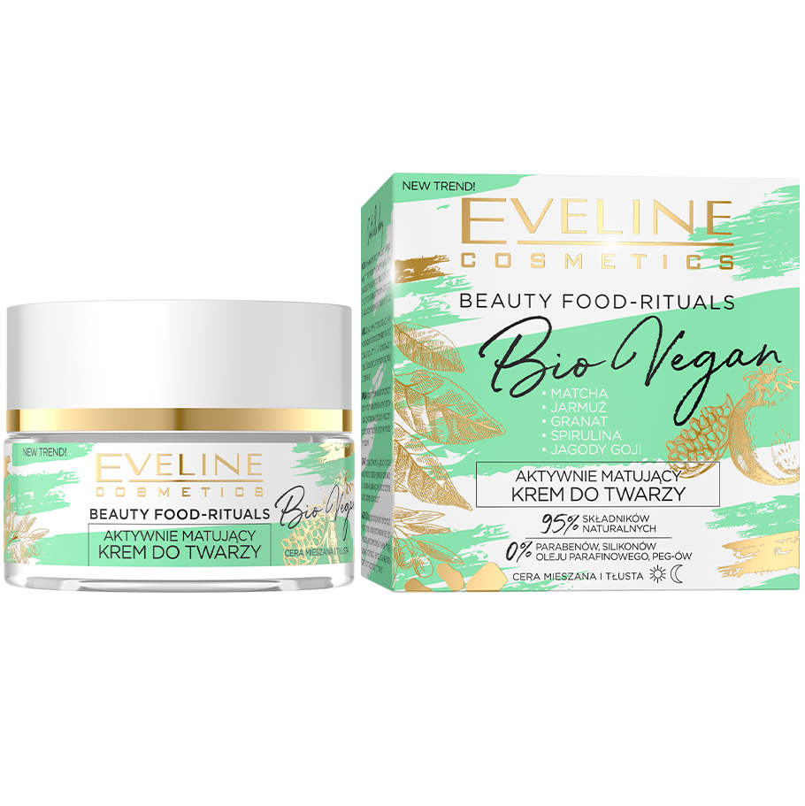 Активний матуючий крем для обличчя Eveline Beauty Food-rituals Bio Vegan, 50 мл - фото 2