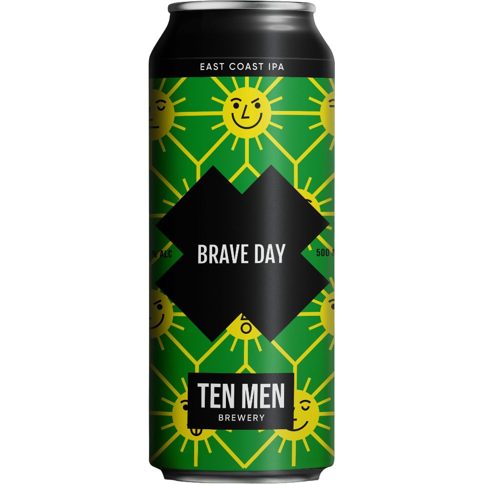 Пиво Ten Men Brewery Brave day, светлое, 5.1%, ж/б, 0.5 л - фото 1