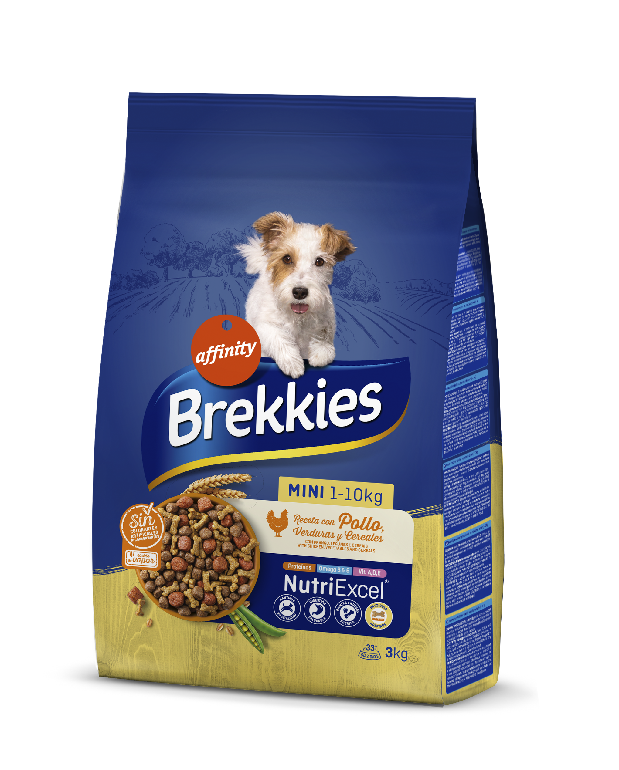 Сухий корм для собак маленьких порід Brekkies Dog Mini, з куркою і овочами, 3 кг - фото 1
