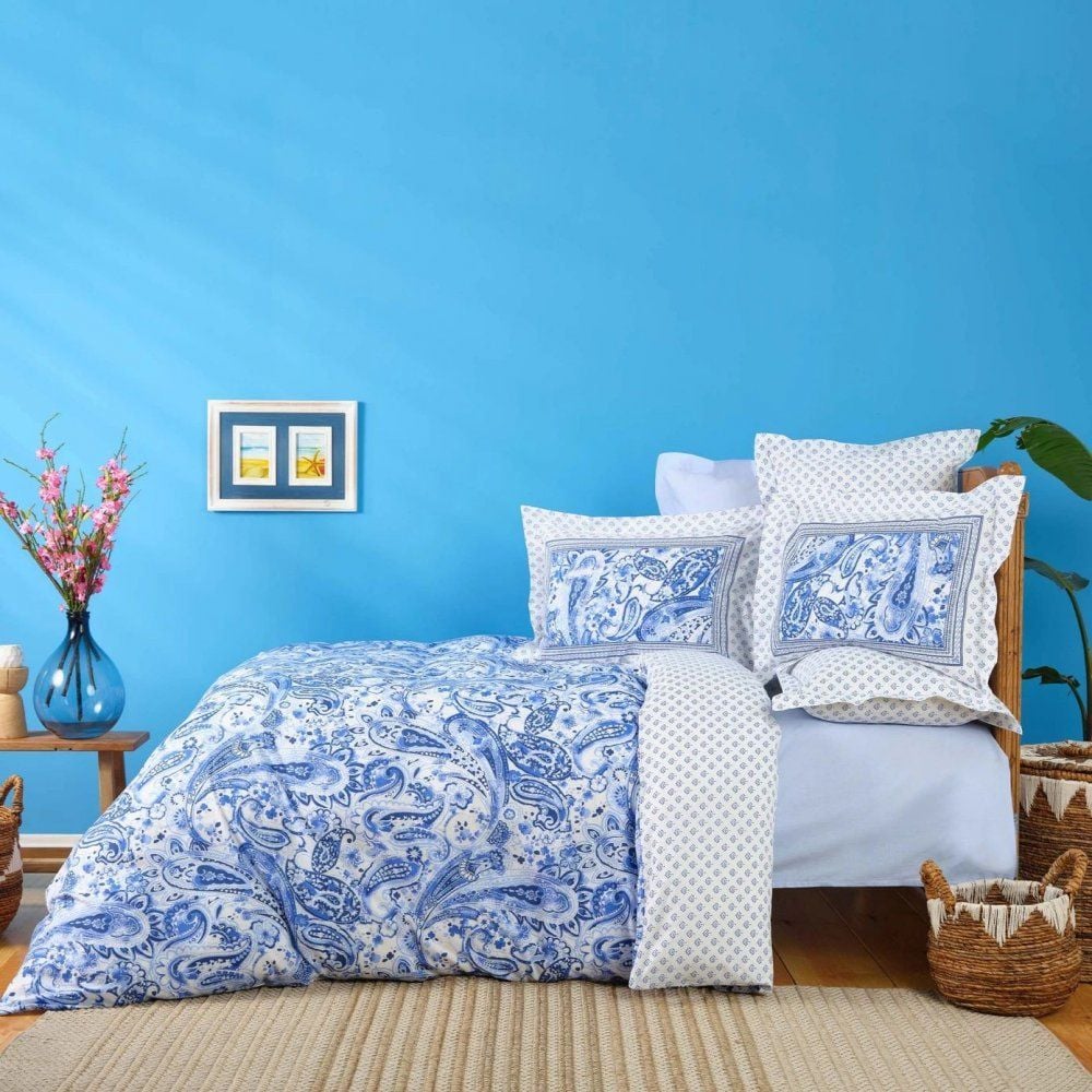 Комплект постільної білизни Karaca Home Bellance mavi, ранфорс, полуторний, 220х160 см, блакитний (svt-2000022316873) - фото 3