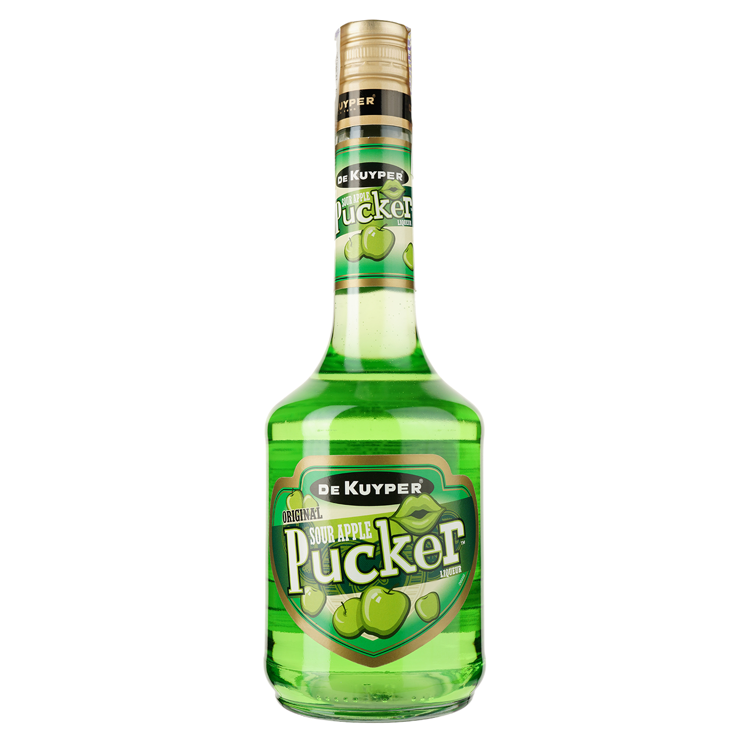 Ликер De Kuyper Pucker Sour Apple Зеленое яблоко, 15%, 0,7 л - фото 1