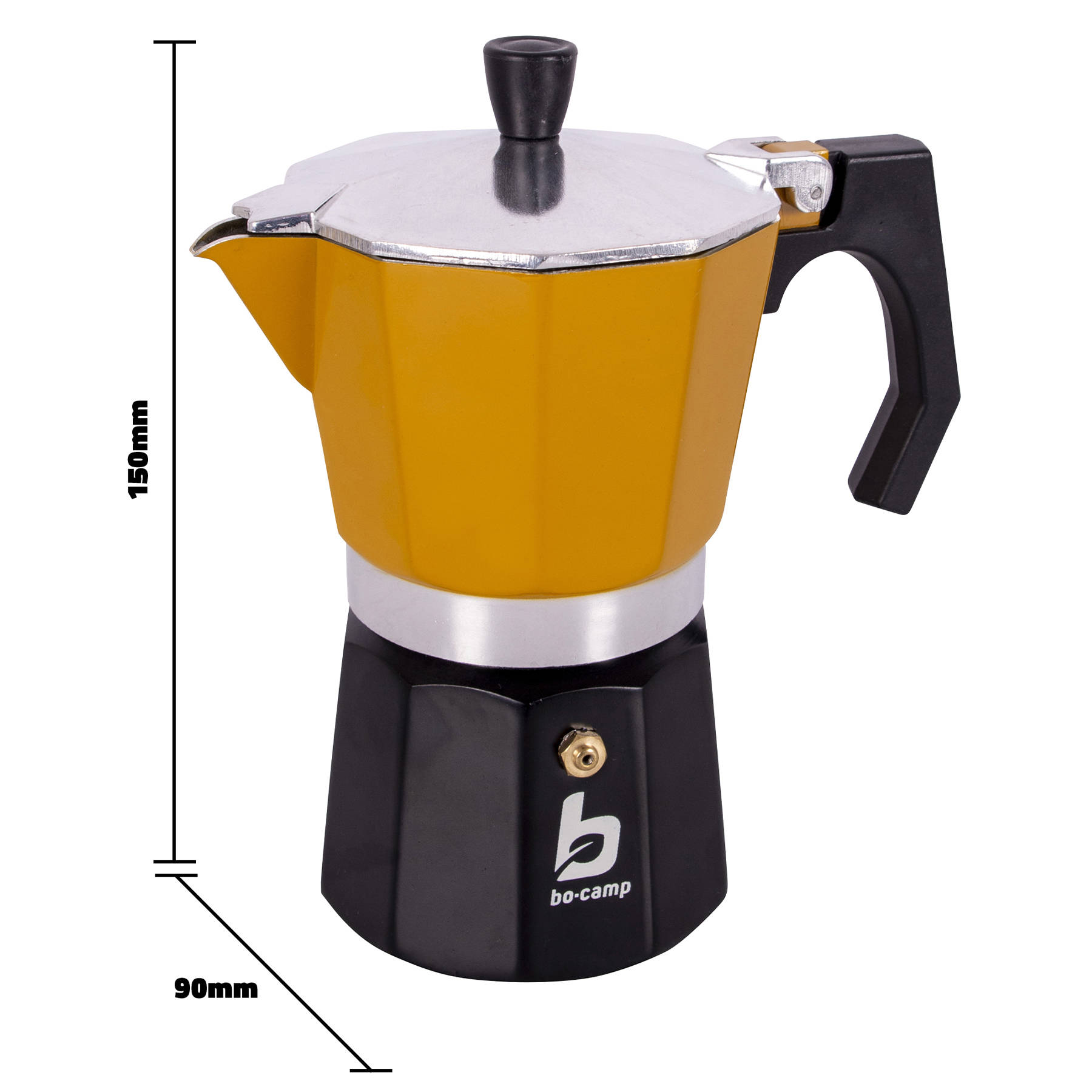 Кофеварка гейзерная Bo-Camp Hudson 3-cups Yellow/Black желтая (2200518) - фото 2