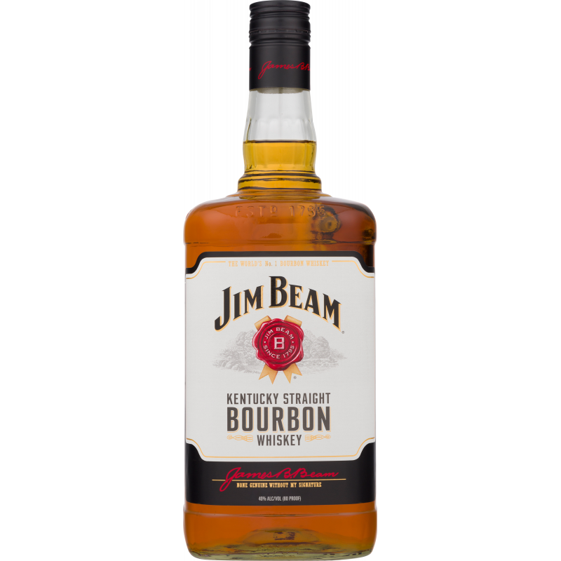 Виски Jim Beam White Kentucky Staright Bourbon Whiskey, 40%, 1,5 л - фото 1