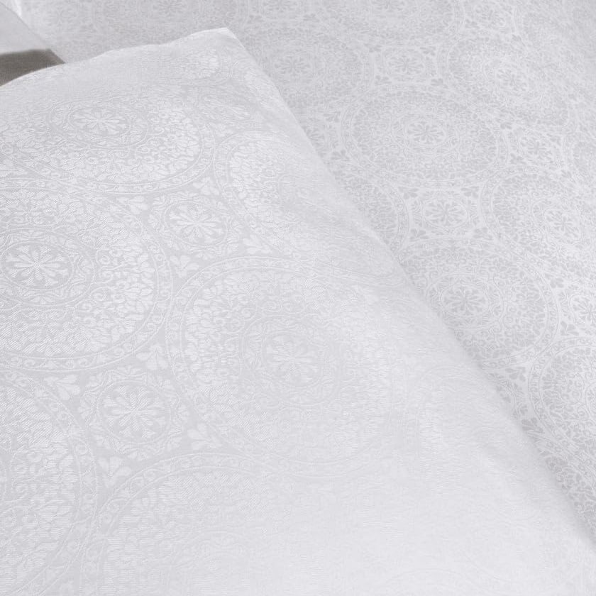 Комплект постільної білизни Victoria Deluxe Jacquard Sateen Valeria, сатин-жаккард, євростандарт, 220х200 см, білий (2200000548771) - фото 2