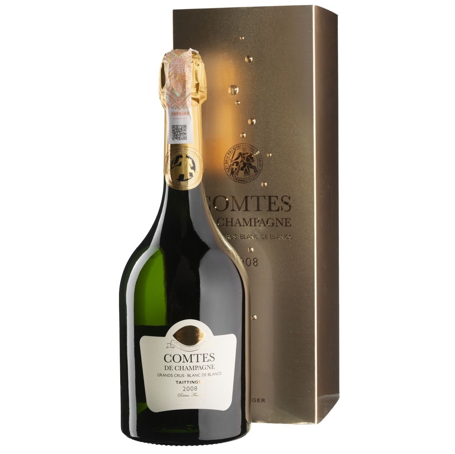 Шампанське Taittinger Comtes de Champagne Blanc de Blancs 2011, біле, брют, у подарунковій упаковці, 12,5% 0,75 л (W6227) - фото 1