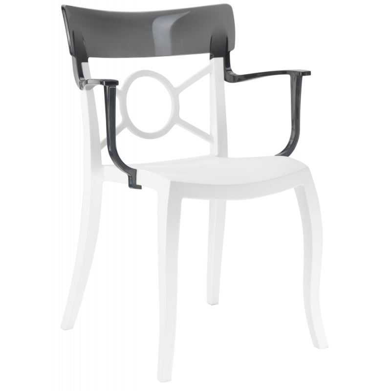 Кресло Papatya Opera-K, сиденье белое, верх прозрачно-дымчатый (288941) - фото 1