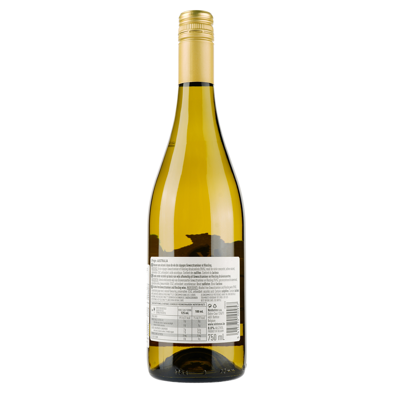 Вино Vintense Terra Australis white безалкогольное, 0%, 0,75 л (876526) - фото 2