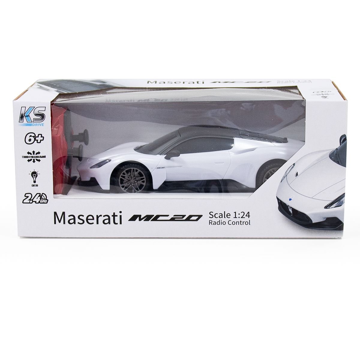 Автомобиль KS Drive на р/у Maserati MC20, 1:24, 2.4Ghz белый (124GMMW) - фото 9