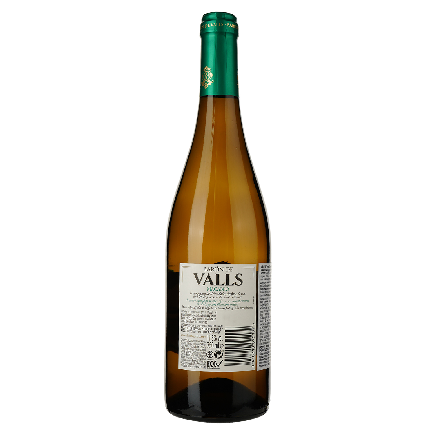 Вино Baron de Valls Vin Blanc, белое, полусухое, 0,75 л - фото 2