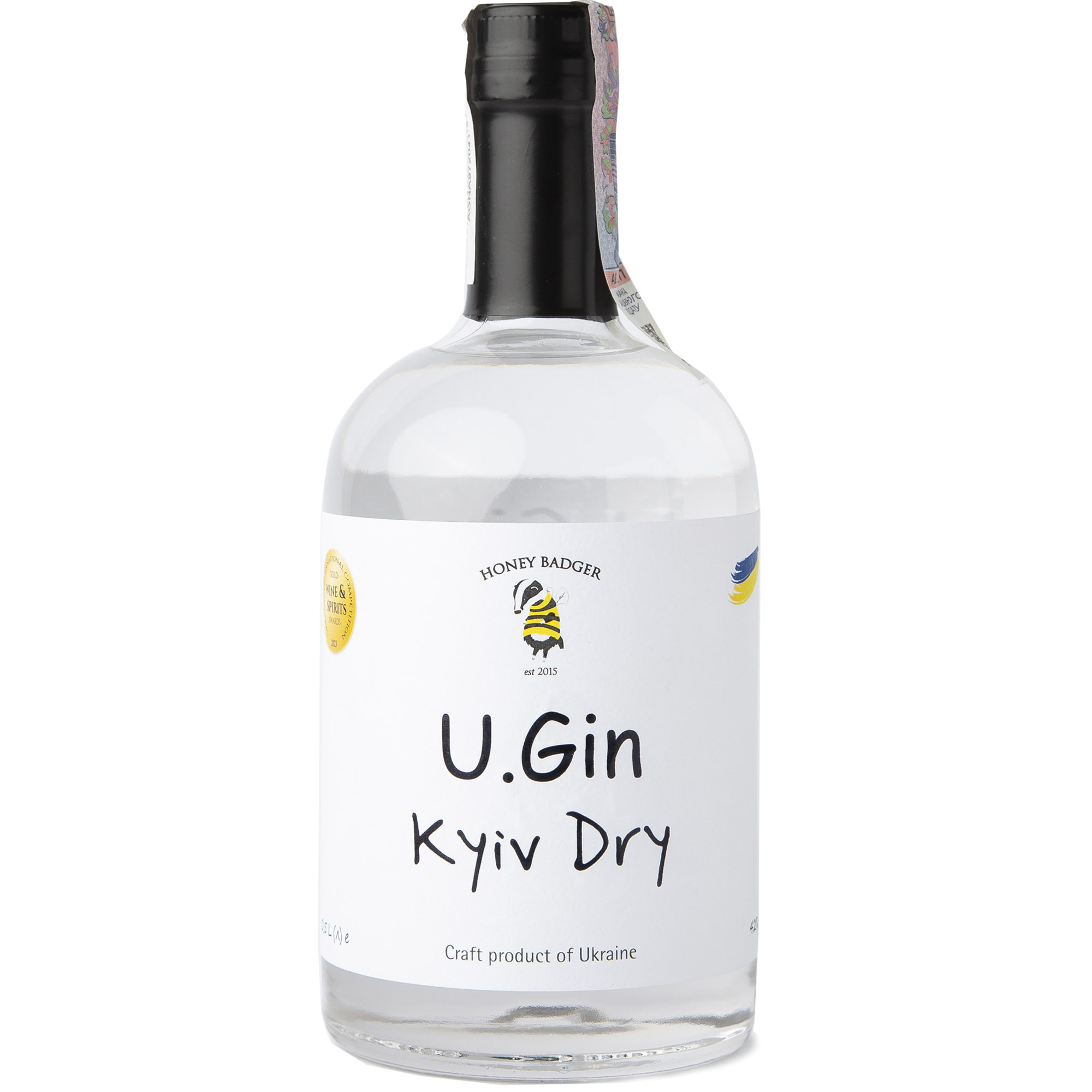 Джин Хані Баджер U.Gin Kyiv Dry 42% 0.5 л - фото 1