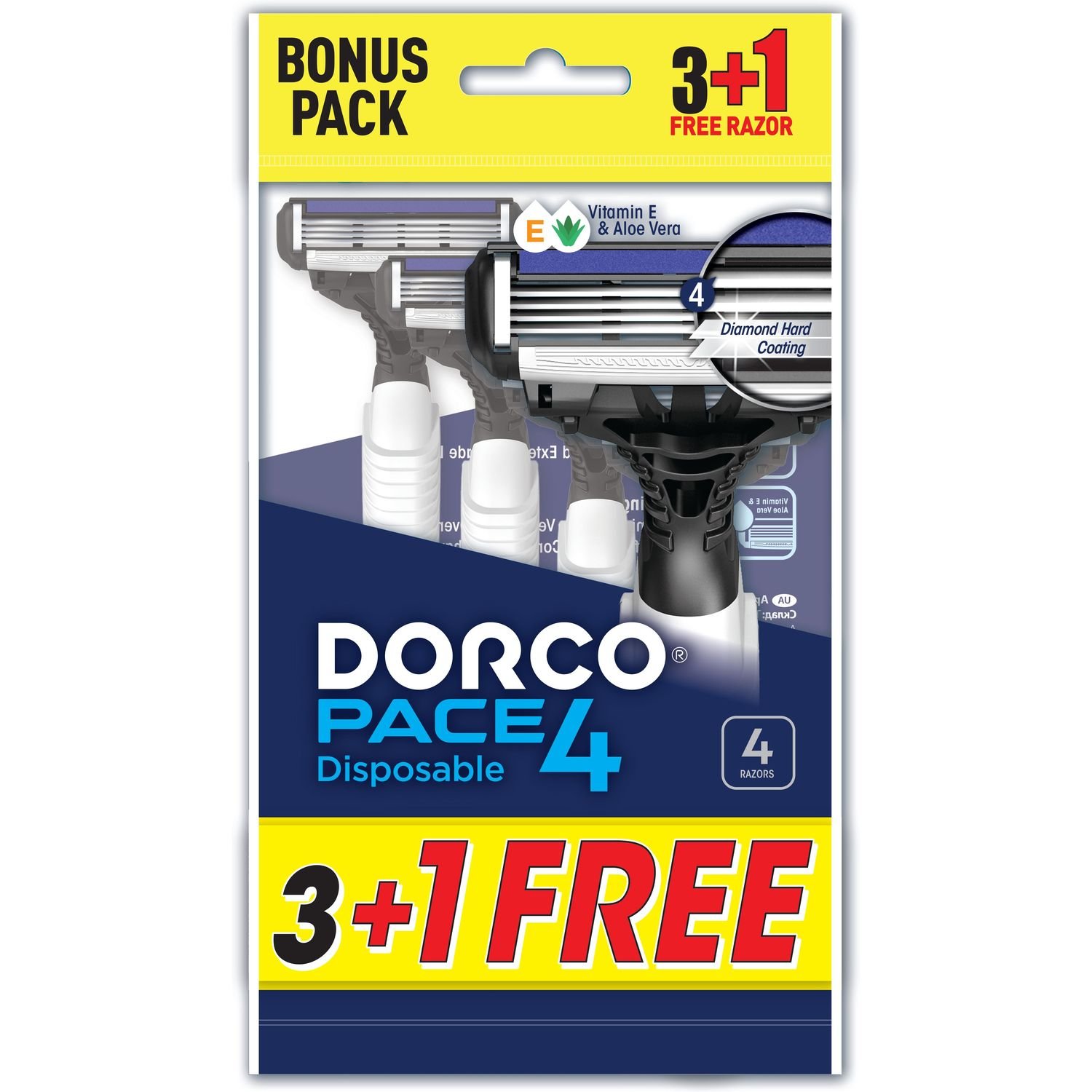 Бритвы одноразовые Dorco Pace4 Pro 4 лезвия, 4 шт. - фото 1