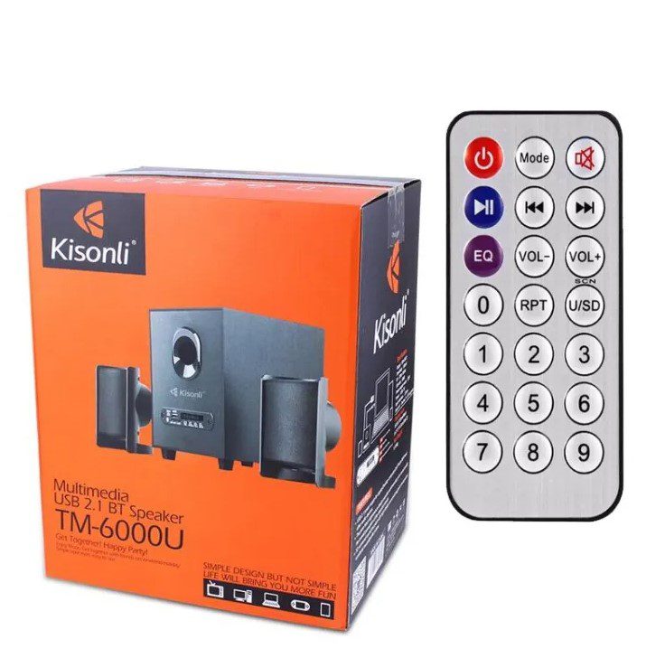 Комп'ютерні колонки Kisonli TM6000U 2.1 Bluetooth AUX Black - фото 7