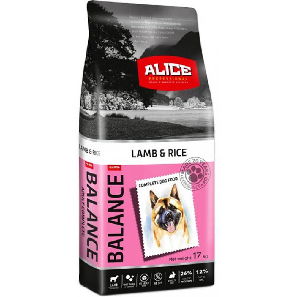 Сухий корм для собак Alice Balance, преміальний, ягня та рис, 17 кг - фото 1