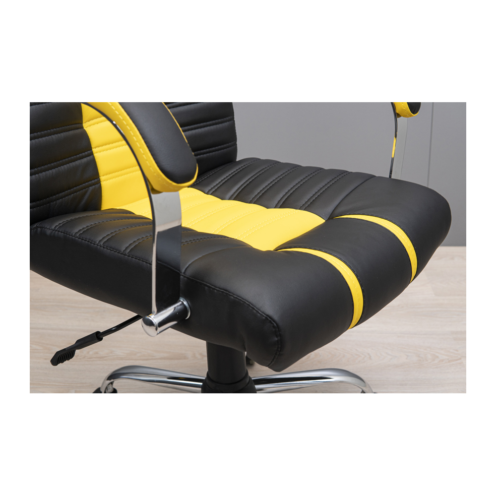 Крісло офісне Richman Атлант Хром M-2 Anyfix Флай чорний + жовтий (RCM-1004) - фото 5