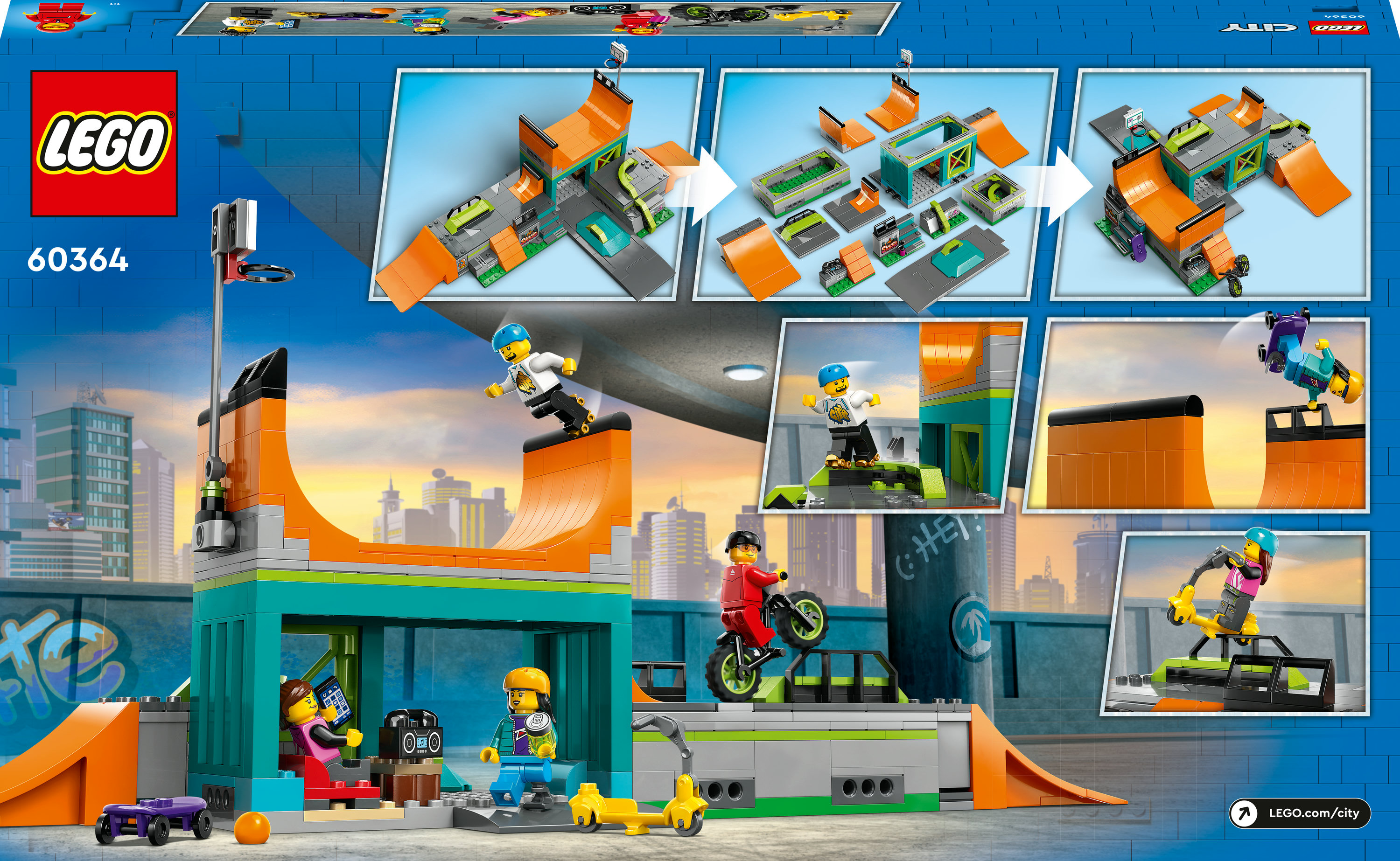 Конструктор LEGO City Уличный скейтпарк, 454 детали (60364) - фото 9