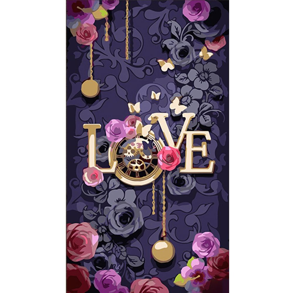 Набор для росписи по номерам Strateg Love flowers 50х25 см (WW240) - фото 1