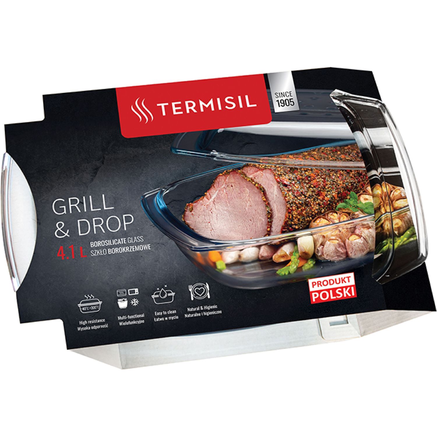 Форма для запекания Termisil Grill&Drop прямоугольная с крышкой 4.1 л (PNGP410A) - фото 2