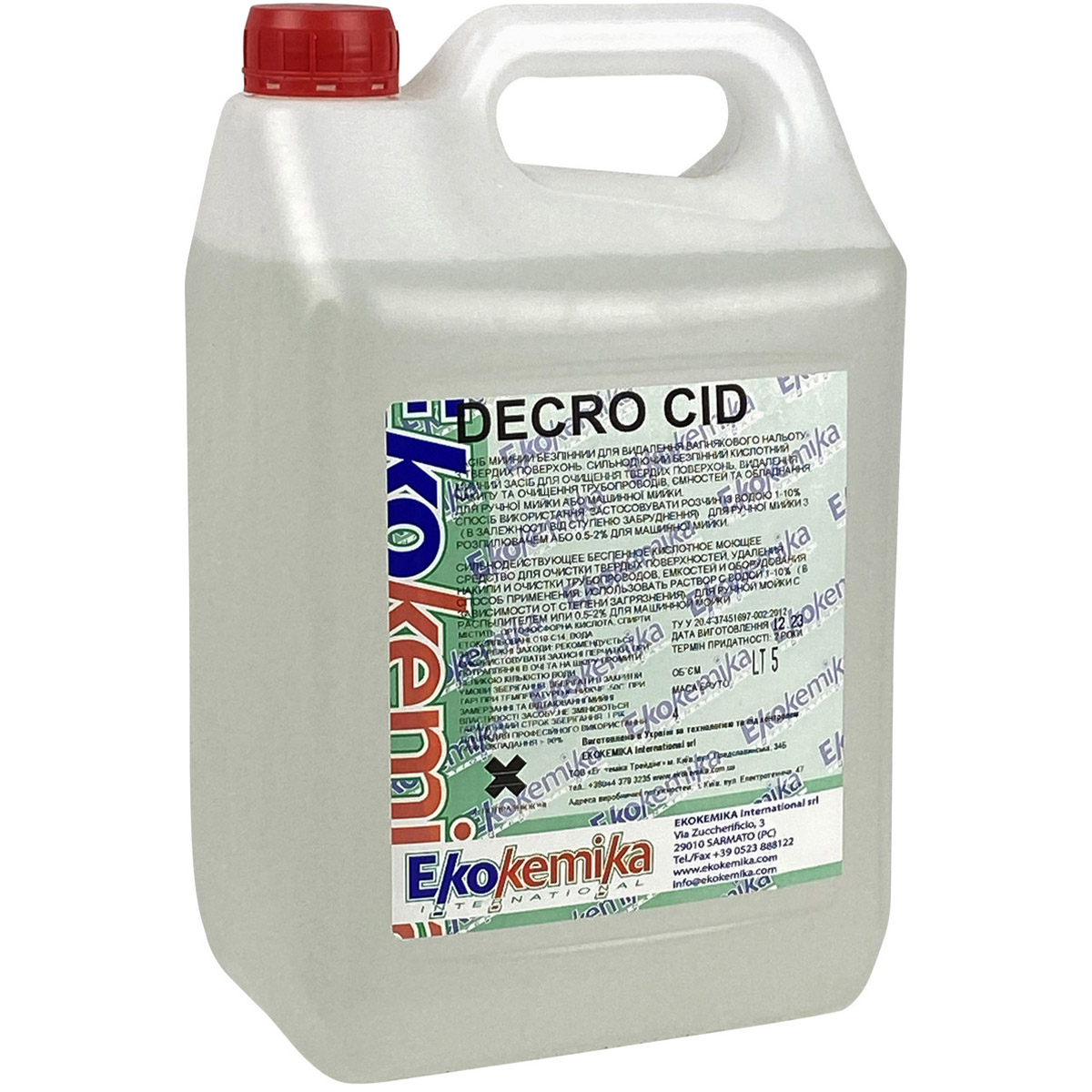 Концентрований очищувальний засіб Ekokemika Decro Cid для видалення накипу та молочного каменю 5 л - фото 1