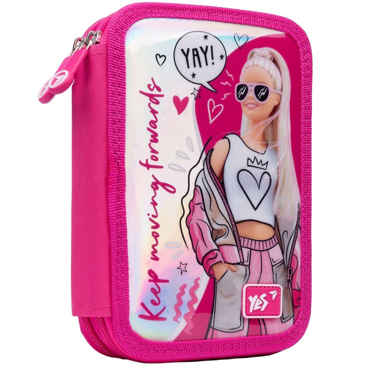 Пенал жесткий Yes HP-01 Barbie, 13х21х4 см, розовый (533103) - фото 1