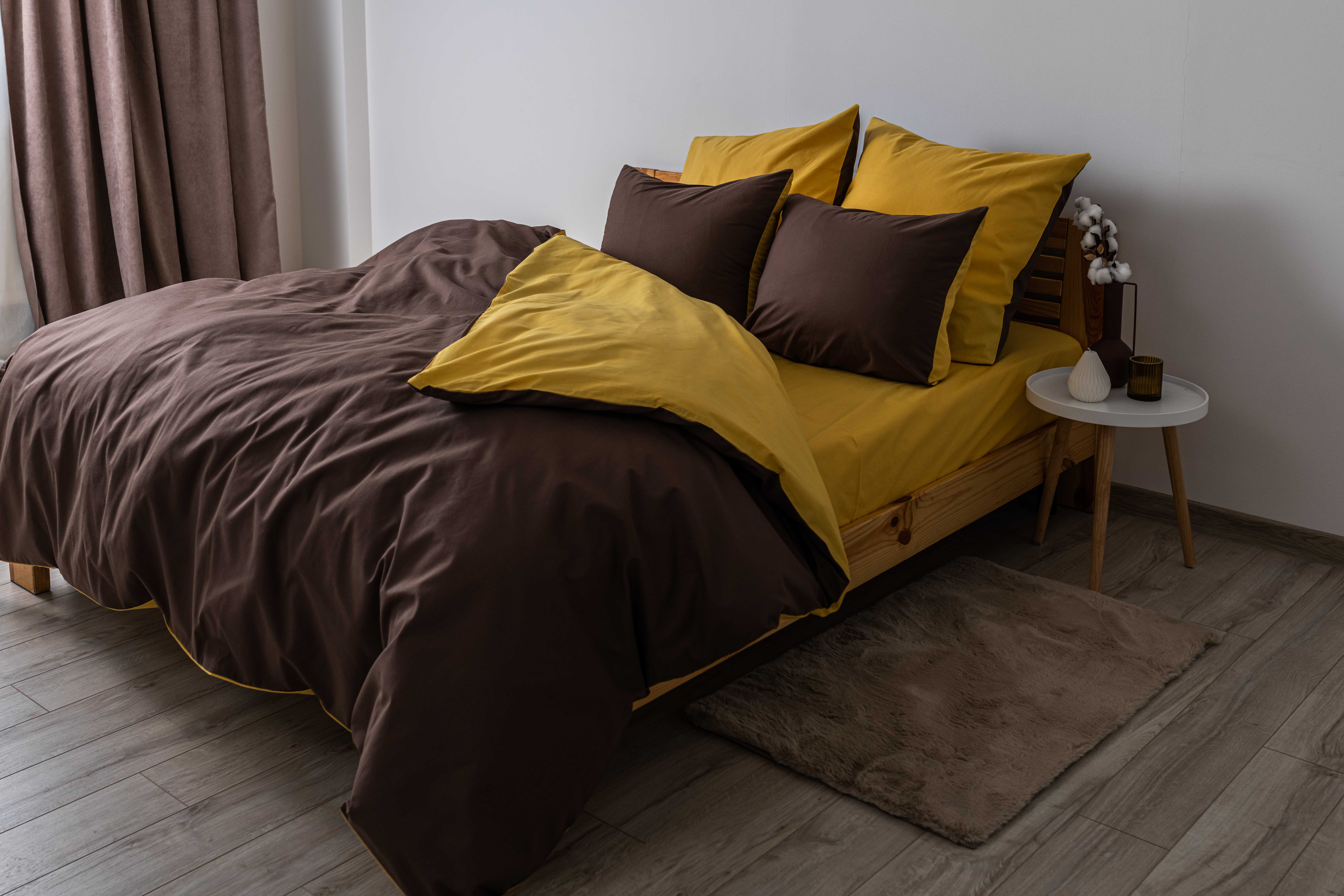 Комплект постільної білизни ТЕП Happy Sleep Сонячний Цитрин євро помаранчевий з коричневим (2-03796_26166) - фото 2