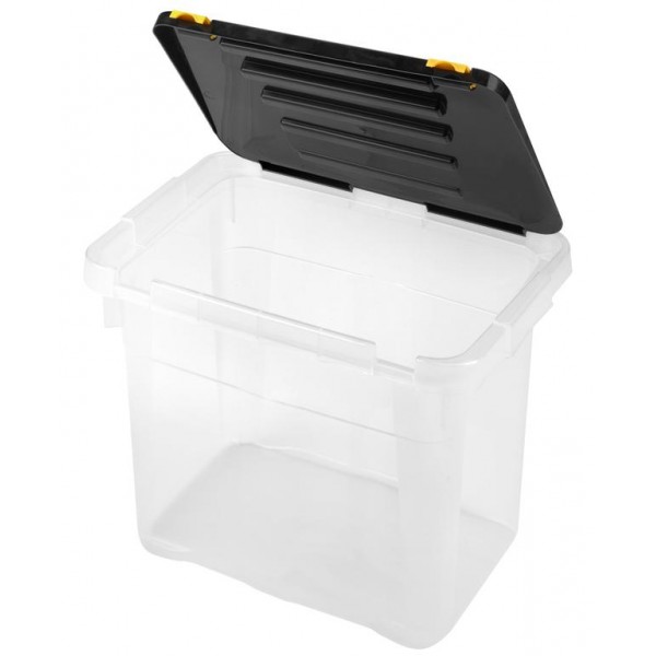 Ящик пластиковий з кришкою Heidrun One, 18л, 39,5х27х27,5 см, черный (652) - фото 2