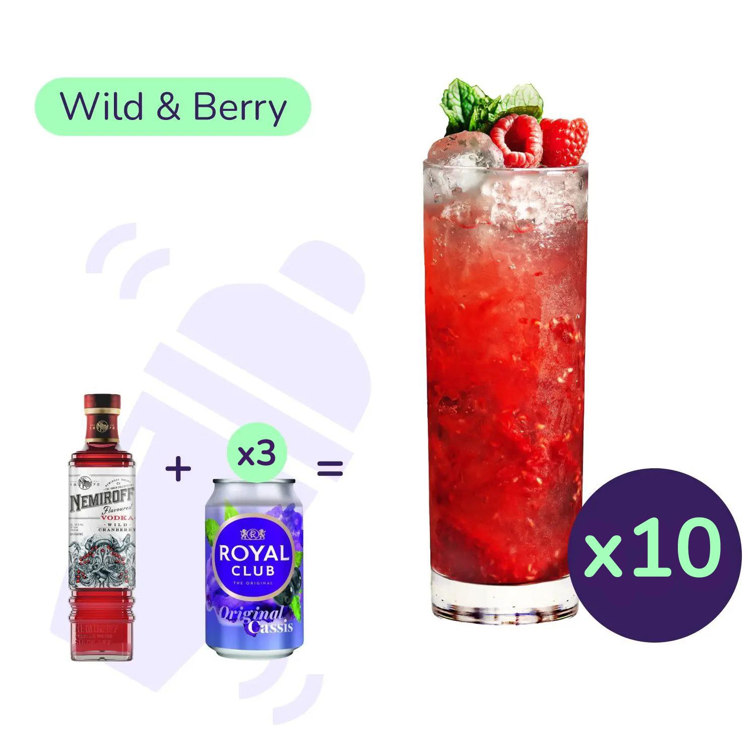Коктейль Wild & Berry (набір інгредієнтів) х10 на основі Nemiroff - фото 1