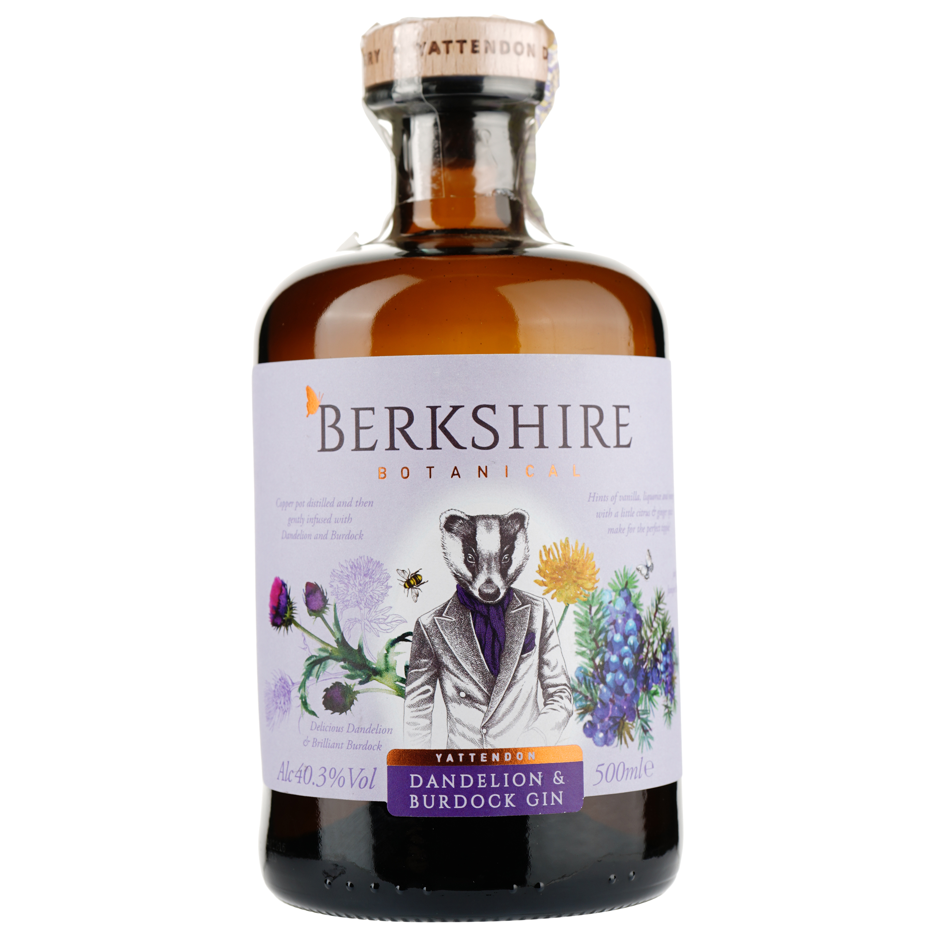 Джин Berkshire Botanical Dandelion & Burdock Gin, 40,3%, 0,5 л - фото 2