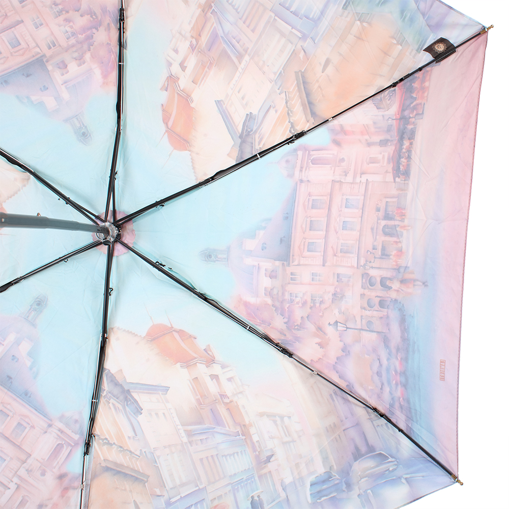 Жіноча складана парасолька механічна Lamberti 93 см блакитна - фото 3