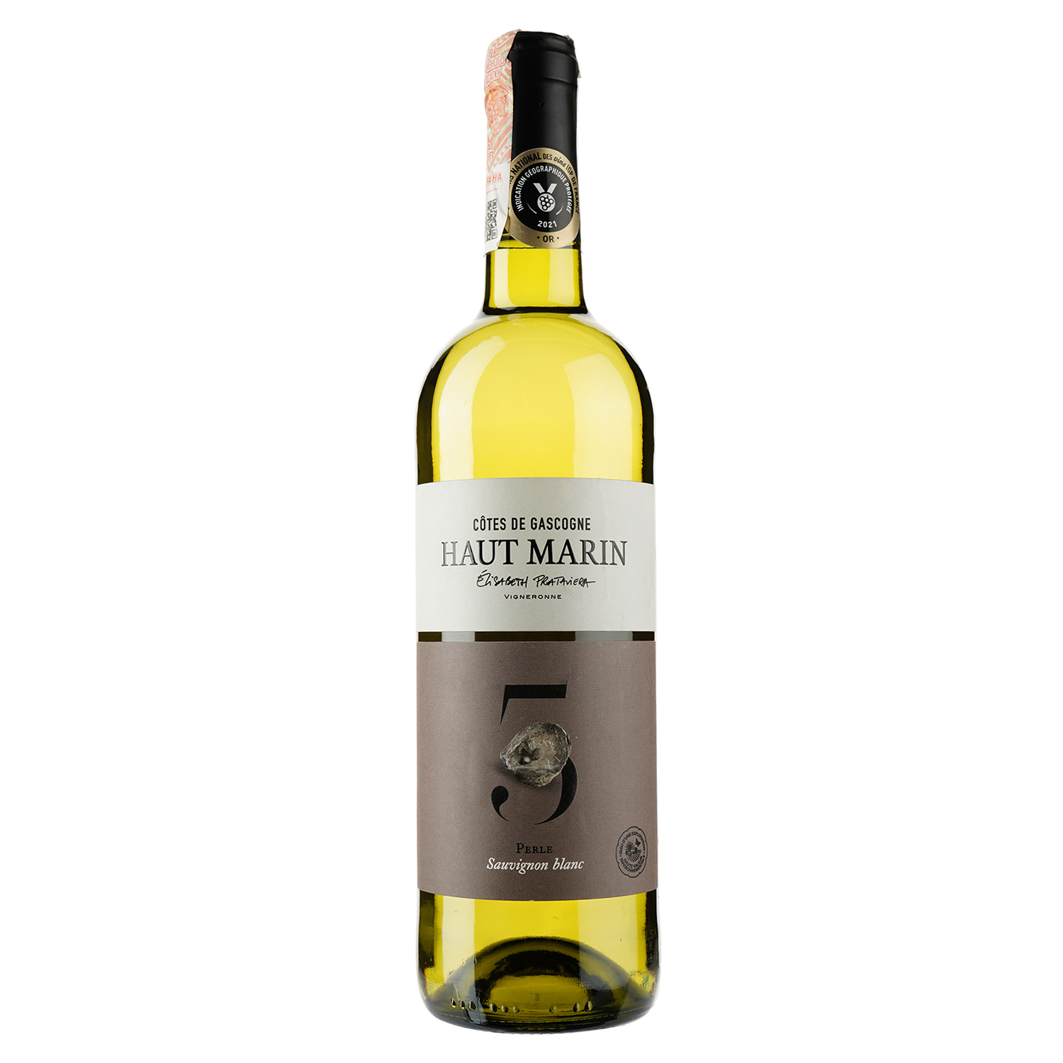 Вино Haut Marin Perle Sauvingnon Blanc, белое, сухое, 11%, 0,75 л - фото 1