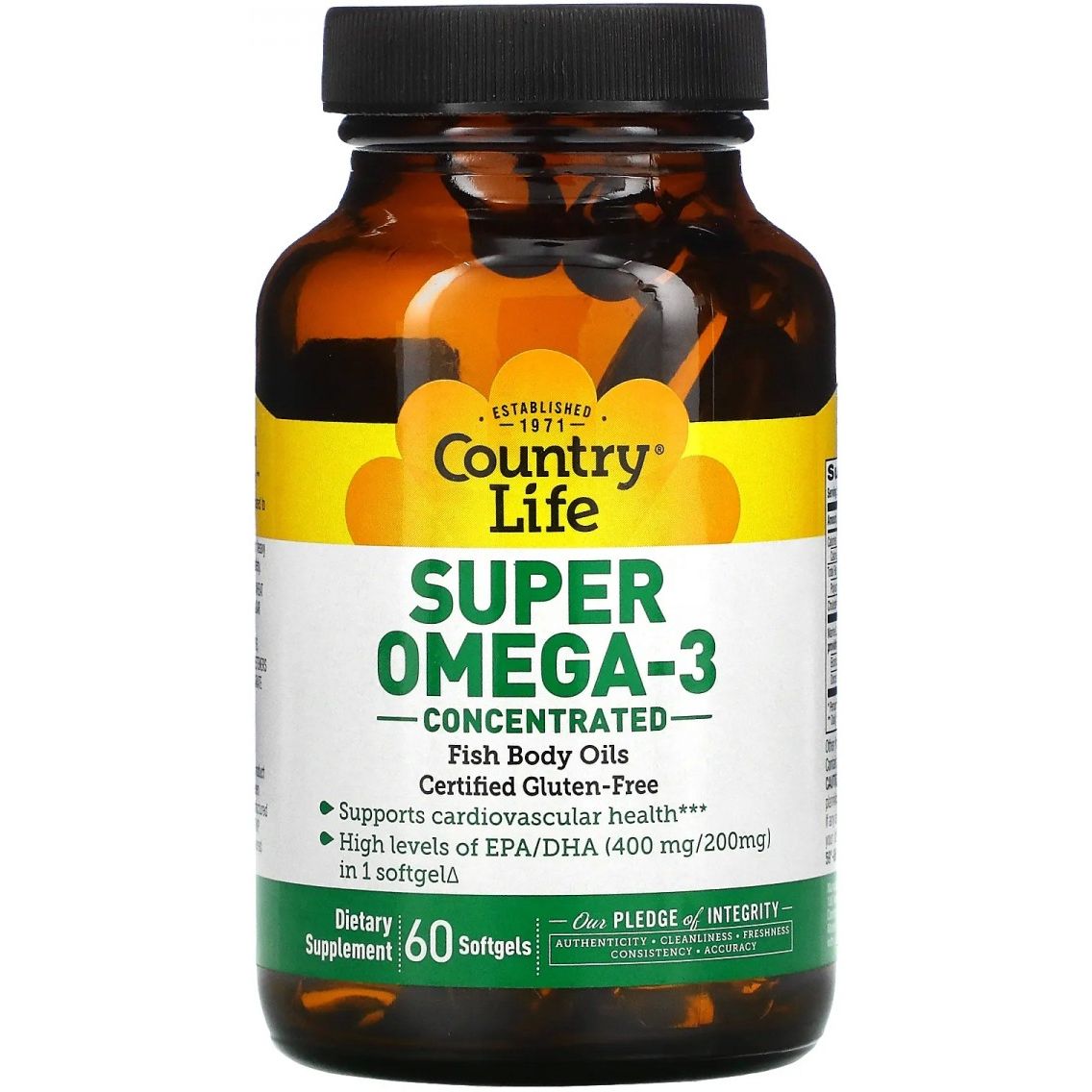 Риб'ячий жир Country Life Super Omega-3 60 м'яких капсул - фото 1