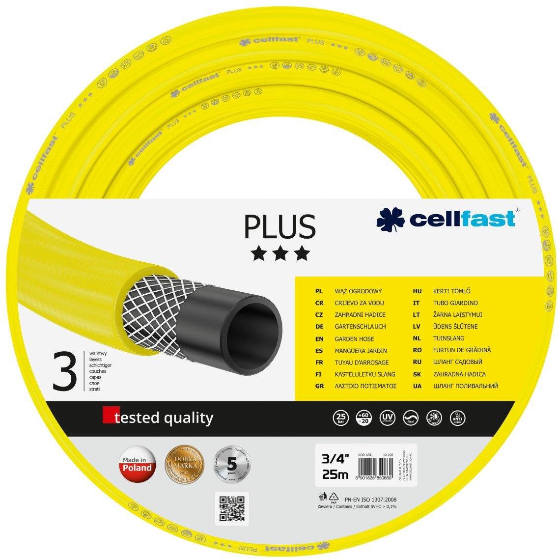 Шланг садовый Cellfast Plus 3/4" 25 м (10-220) - фото 1