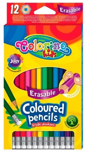 Набір кольорових олівців Сolorino Erasable, 12 кольорів (92531PTR) - фото 1