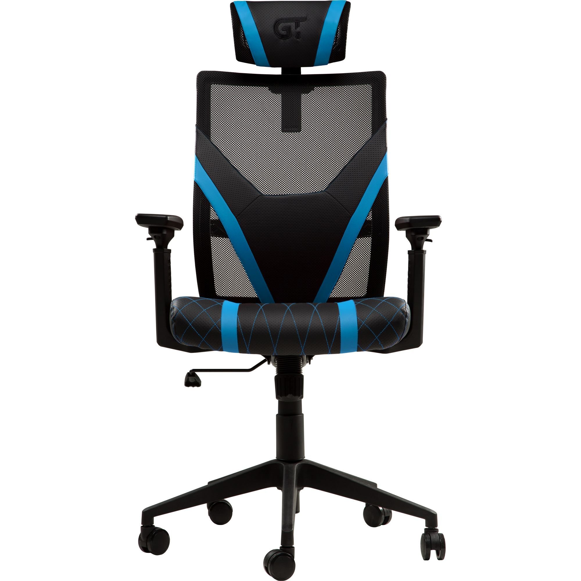 Геймерское кресло GT Racer черное с синим (X-6674 Black/Blue) - фото 1