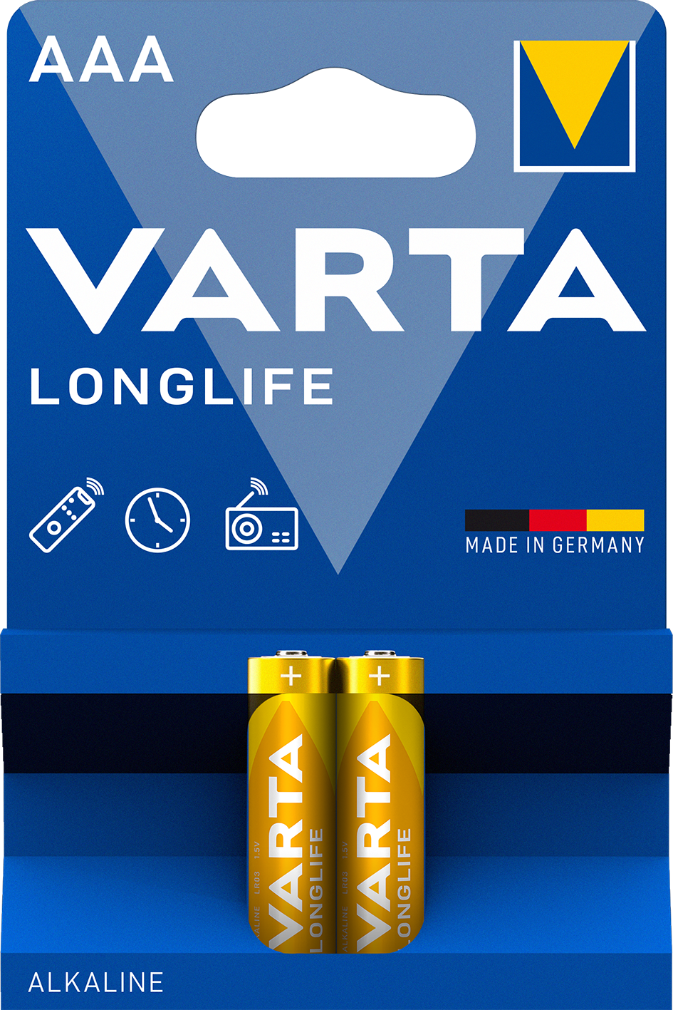Батарейка Varta Longlife AAA Bli Alkaline, 2 шт. (4103101412) - фото 1